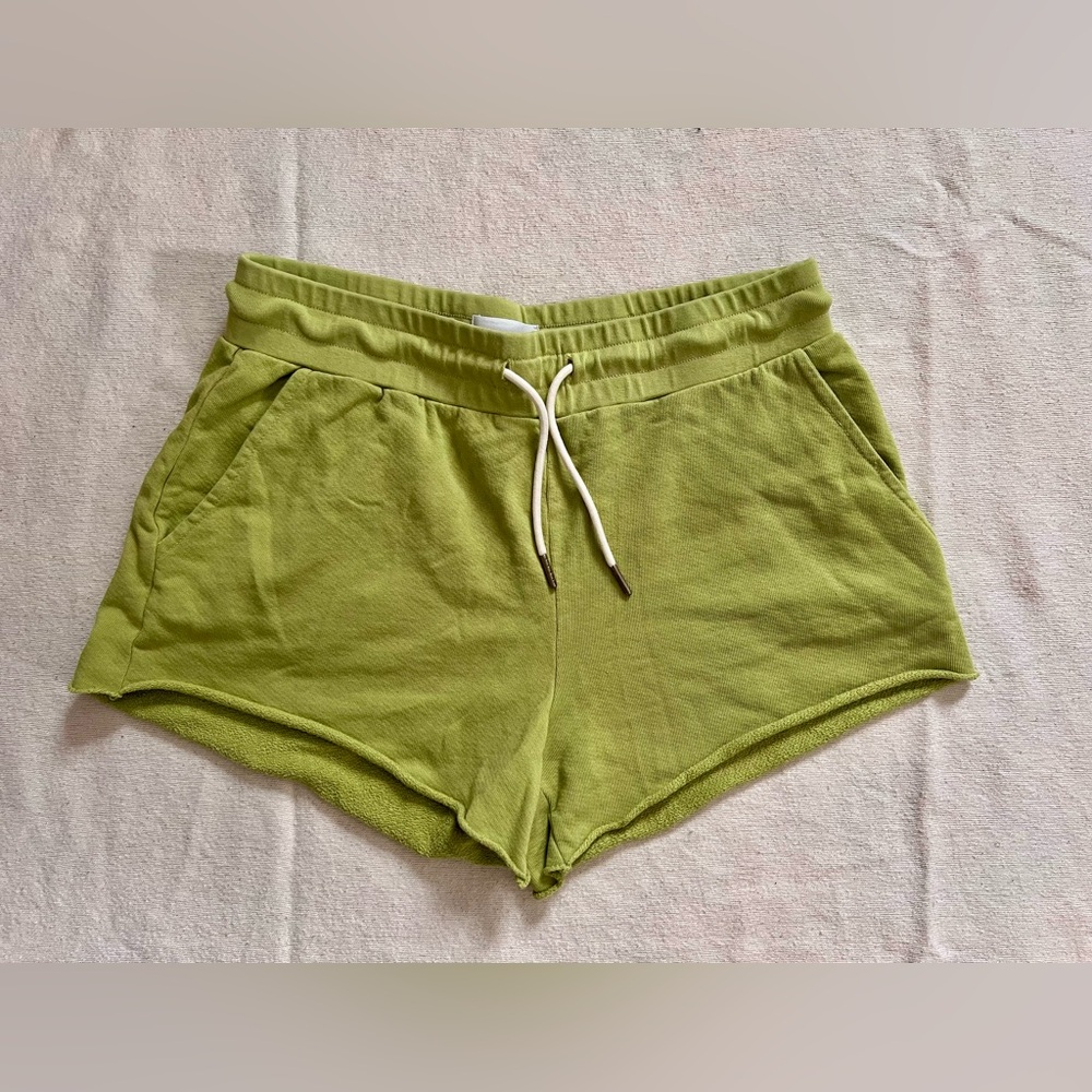 Mate the Label Lime Green Women's Organic Cotton Sweat Shorts Size Small NWOT